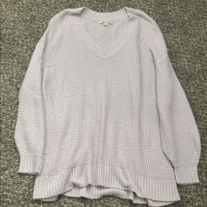 American Eagle Outfitters Light Purple V-Neck Sweater
